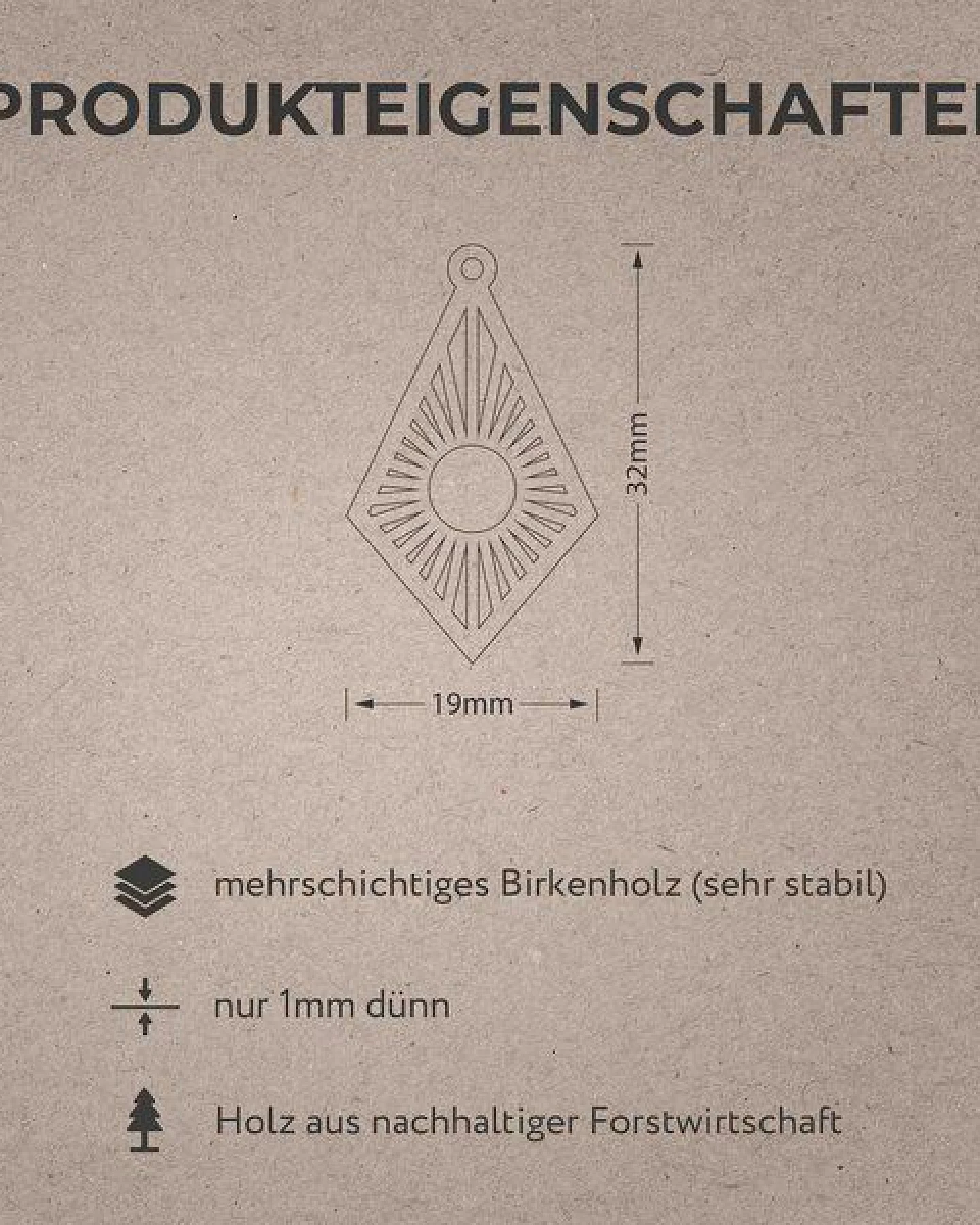feinformart Ohrringe / Ohrhänger aus Holz - Sunrise – Ansicht 2