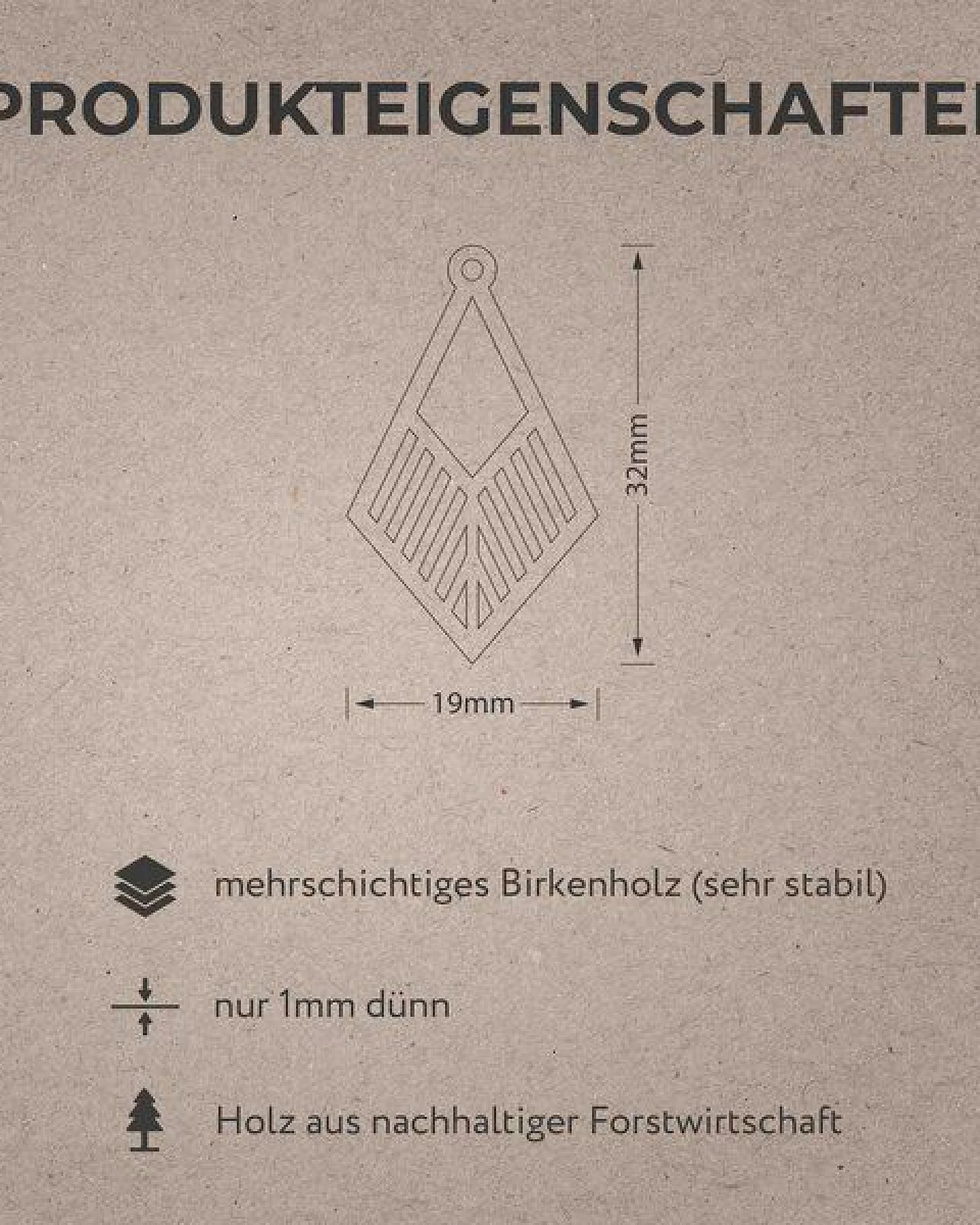 feinformart Ohrringe / Ohrhänger aus Holz - Tribe – Ansicht 3