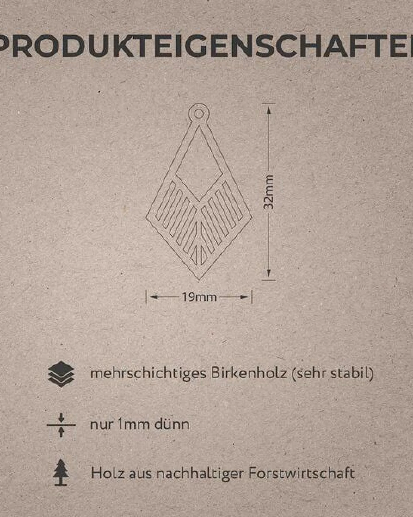feinformart Ohrringe / Ohrhänger aus Holz - Tribe – Ansicht 3