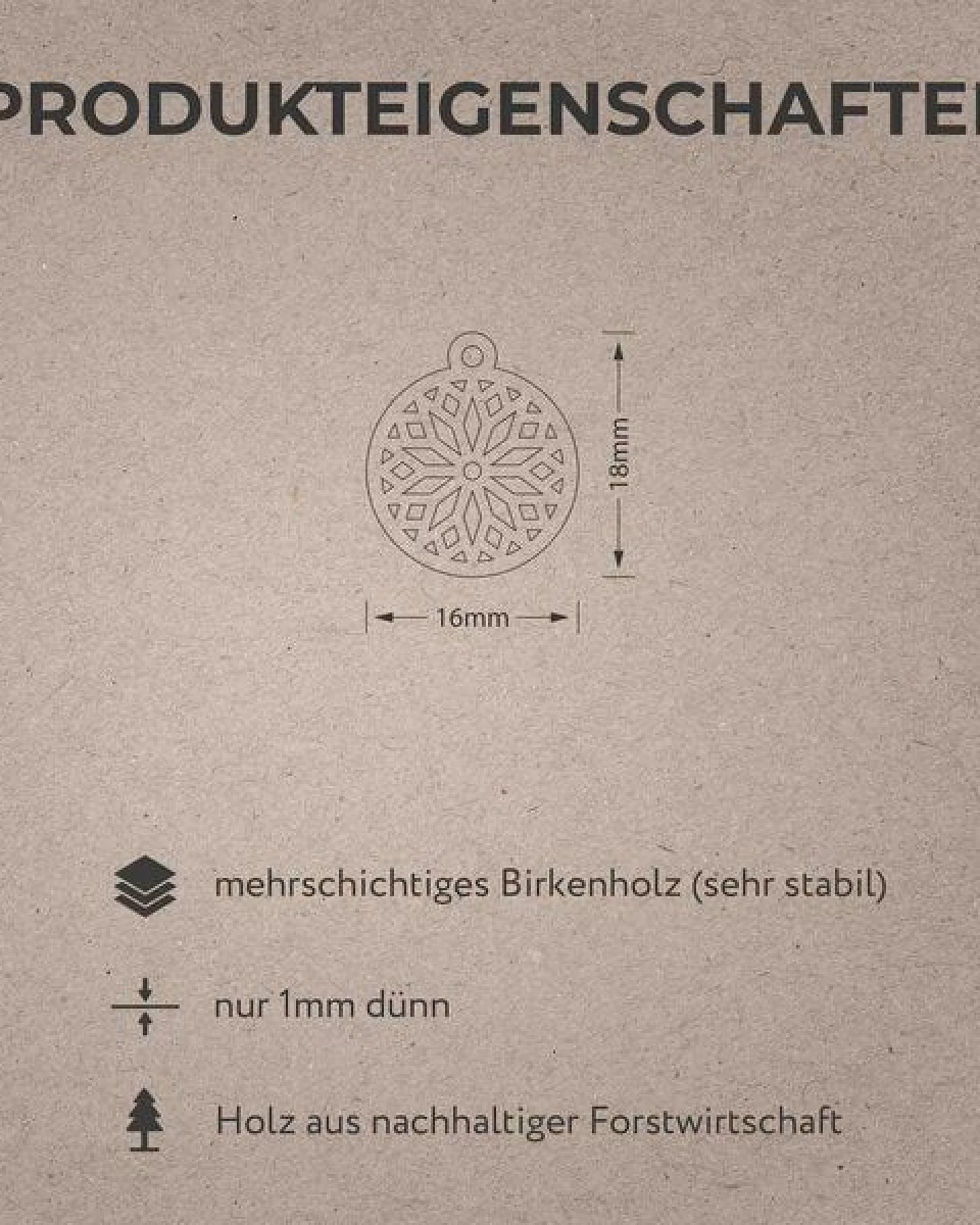 feinformart Ohrringe / Ohrhänger aus Holz - Sunwheel – Ansicht 3