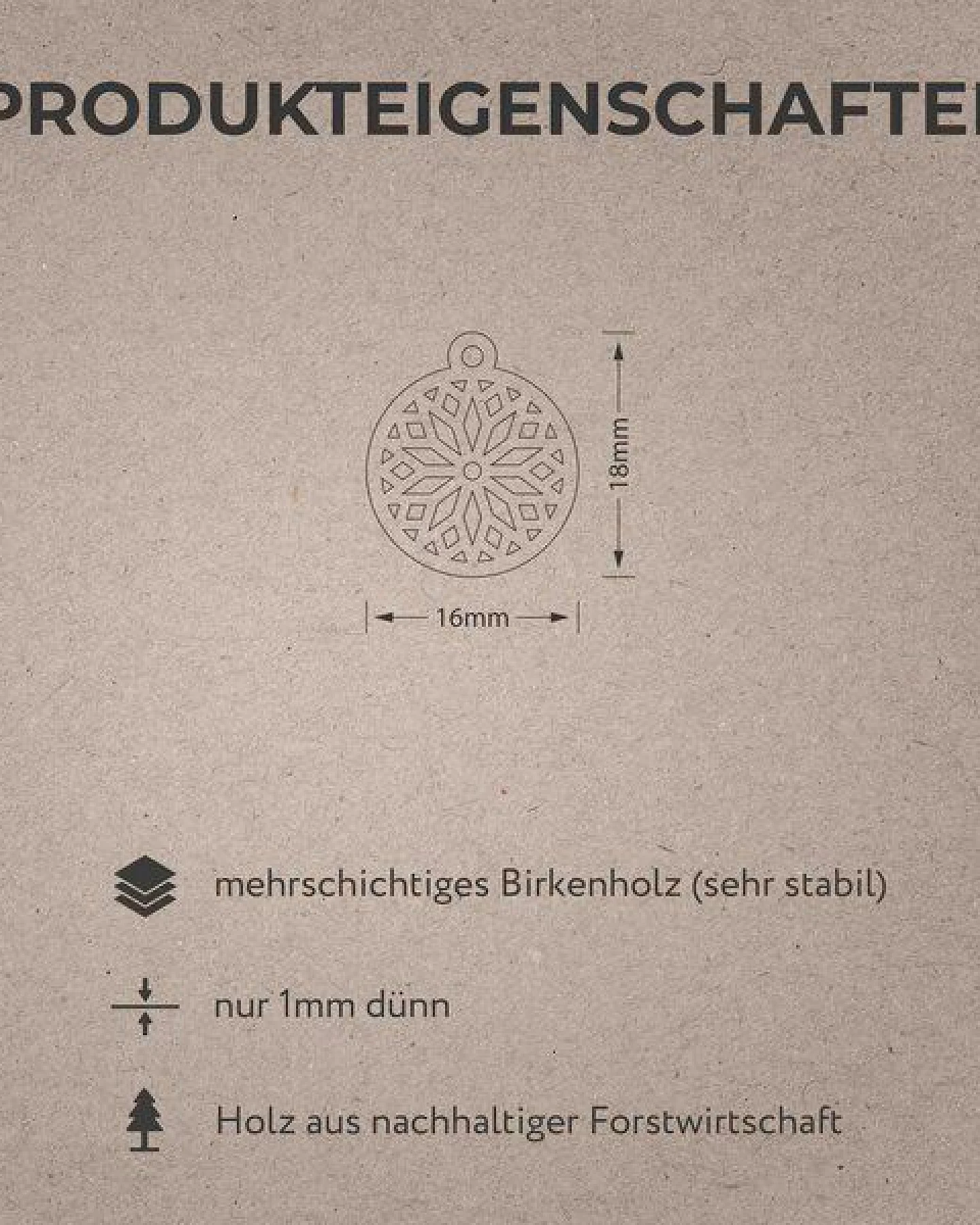 feinformart Ohrringe / Ohrhänger aus Holz - Sunwheel – Ansicht 3