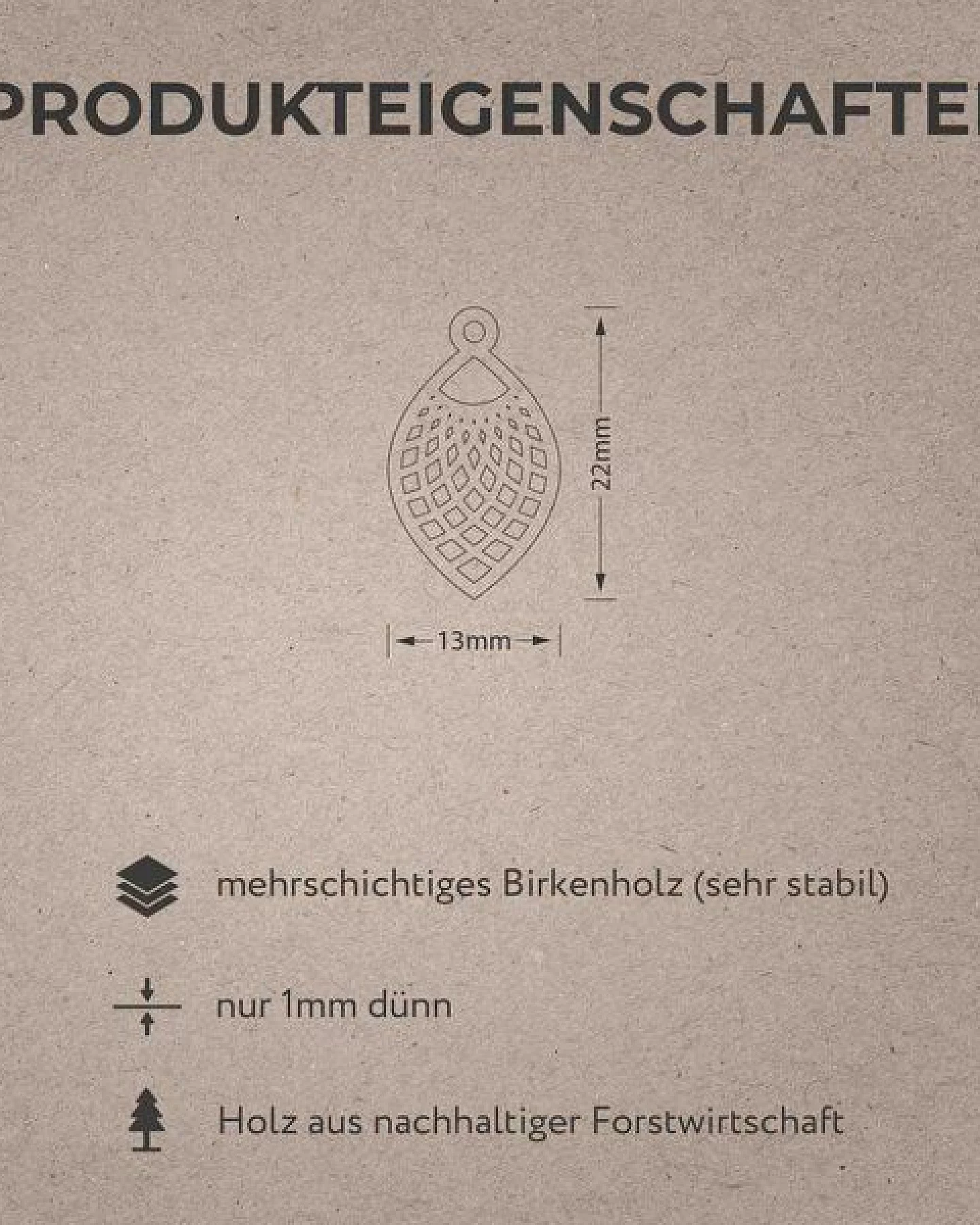 feinformart Ohrringe / Ohrhänger aus Holz - Leaf – Ansicht 3