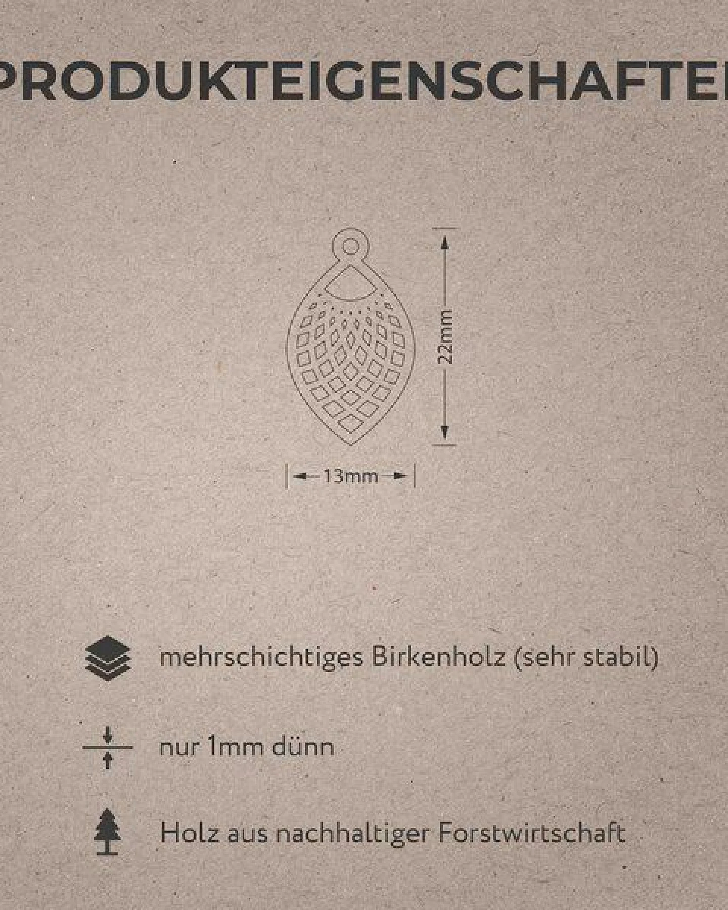feinformart Ohrringe / Ohrhänger aus Holz - Leaf – Ansicht 3