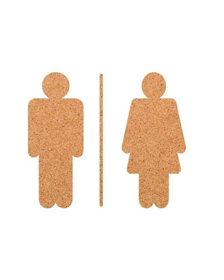 Kork-Deko Toilettenschild als Pinnwand aus Kork "Corkworld" XXL ca. 80x50 cm