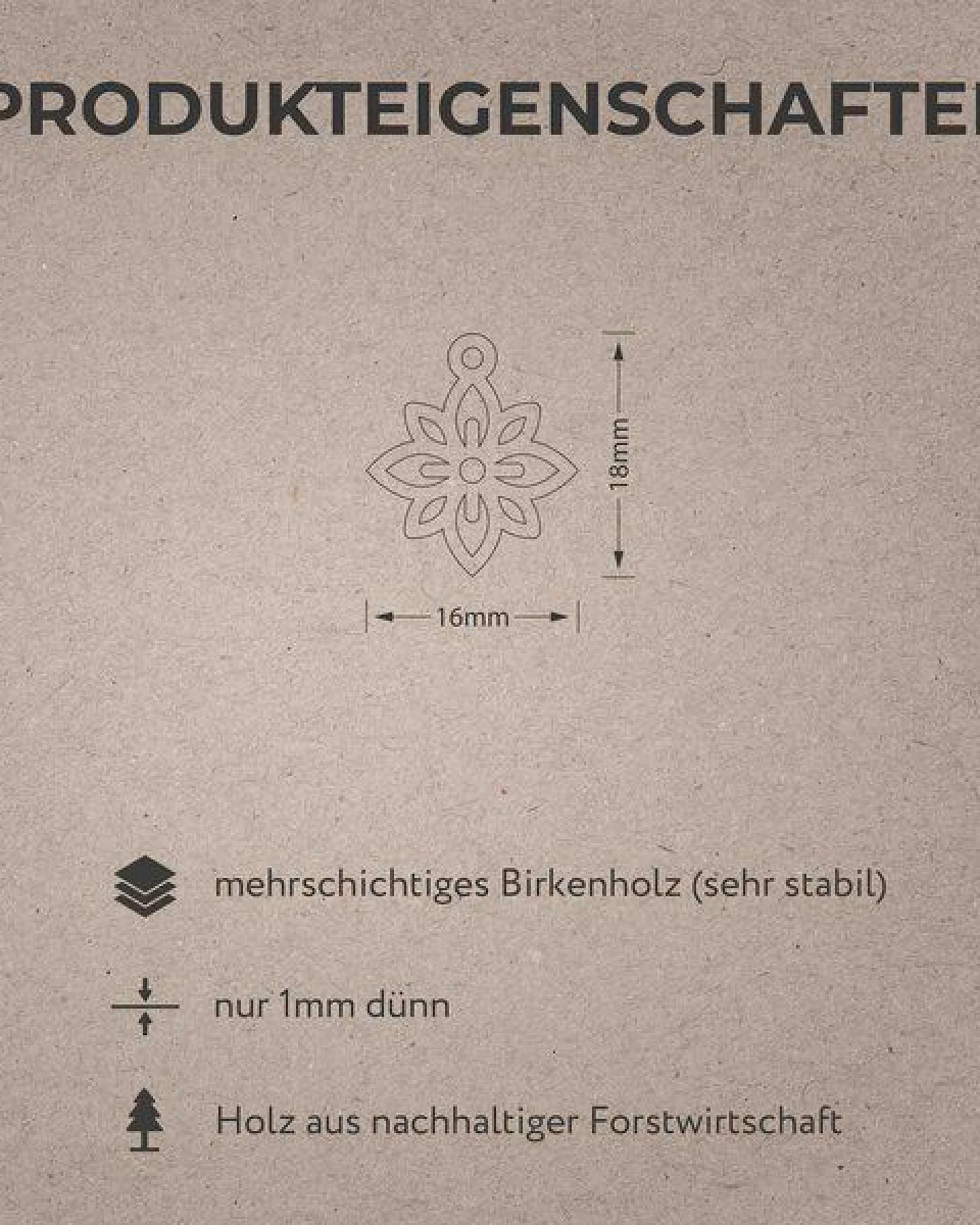 feinformart Ohrringe / Ohrhänger aus Holz - Flower mini – Ansicht 3