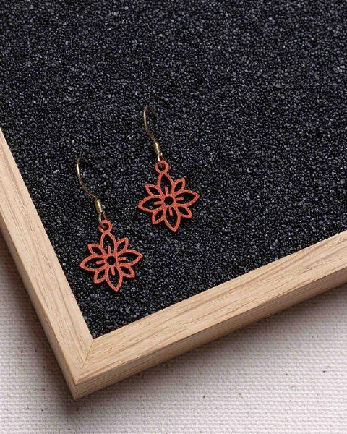 feinformart Ohrringe / Ohrhänger aus Holz - Flower mini – Ansicht 2