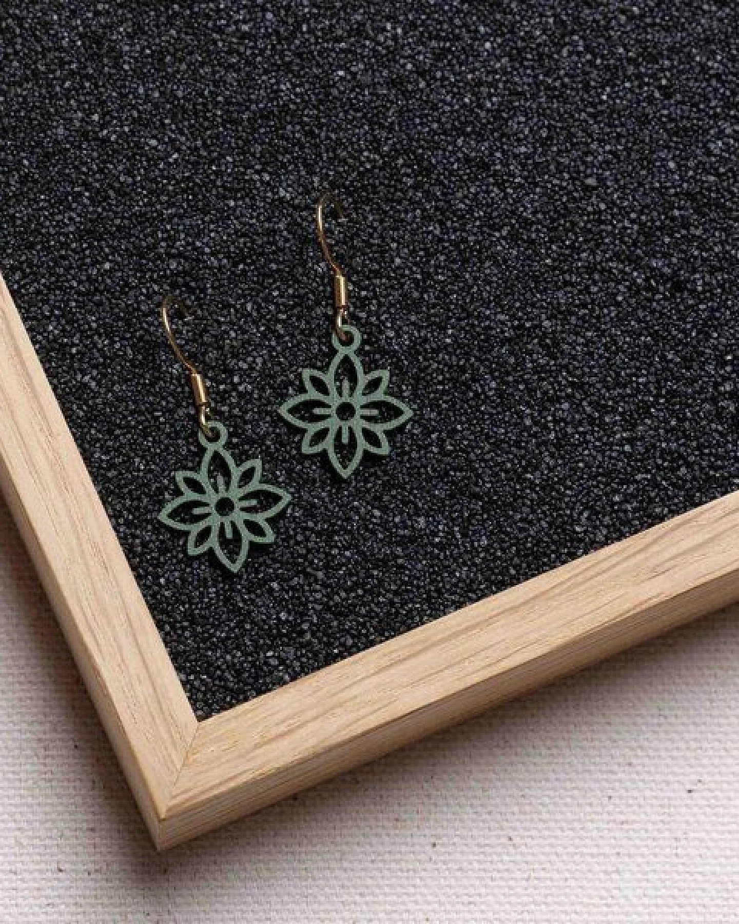 feinformart Ohrringe / Ohrhänger aus Holz - Flower mini – Ansicht 2