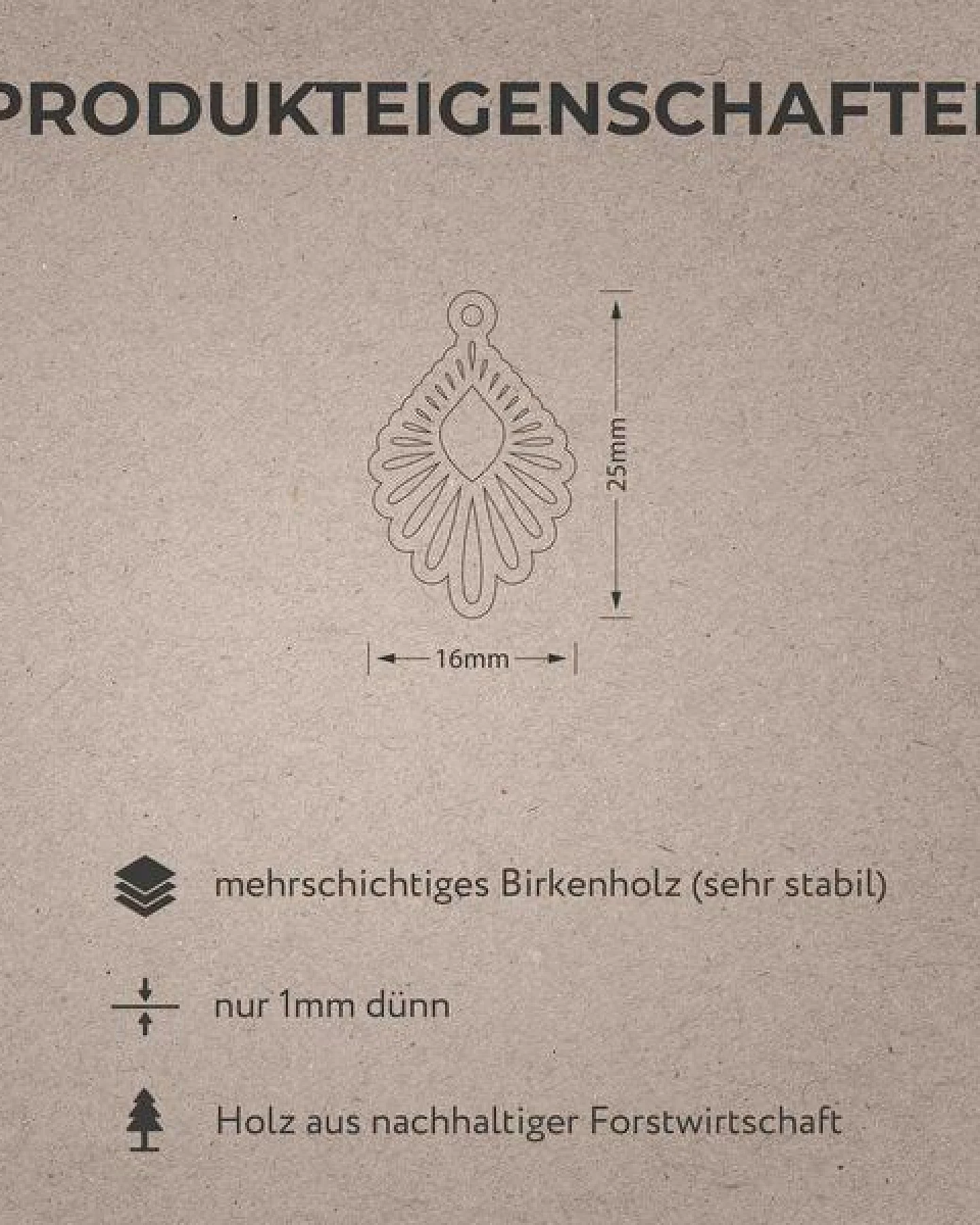 feinformart Ohrringe / Ohrhänger aus Holz - Mindful mini – Ansicht 3