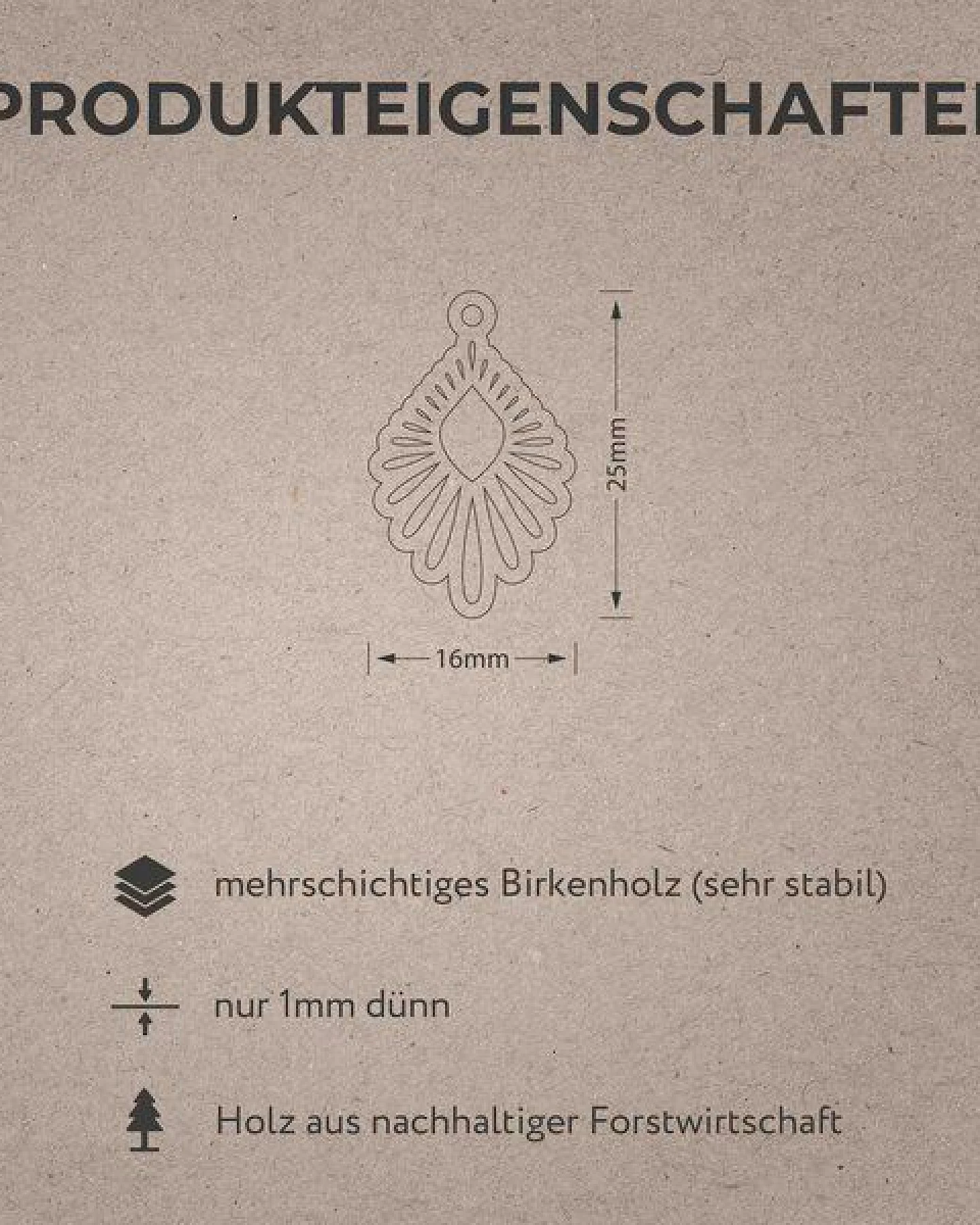 feinformart Ohrringe / Ohrhänger aus Holz - Mindful mini – Ansicht 3