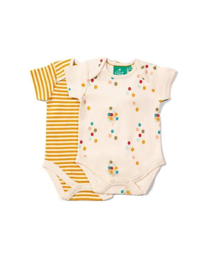 Little Green Radicals Baby Bodys 2er Pack – Kurzarm, GOTS, Fairtrade