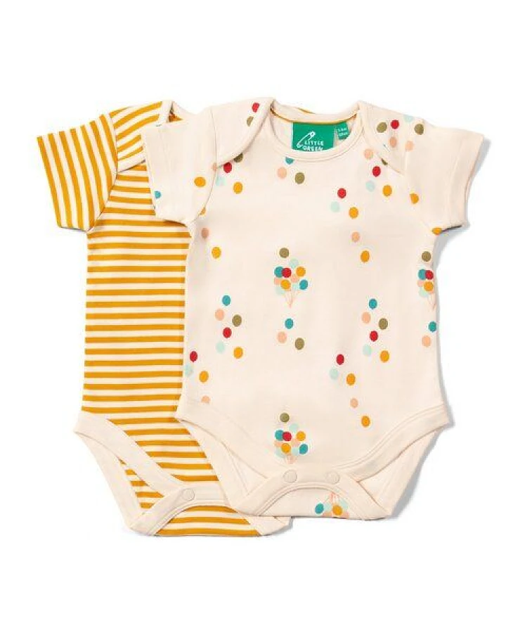 Little Green Radicals Baby Bodys 2er Pack – Kurzarm, GOTS, Fairtrade