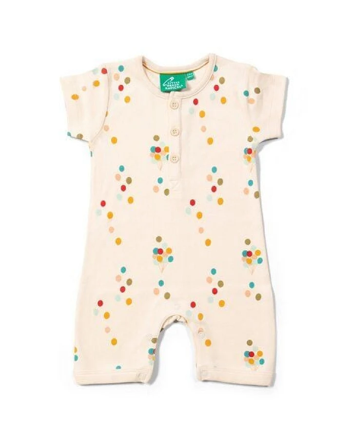 Little Green Radicals Baby Sommerstrampler mit Ballondruck – Fairtrade & GOTS-zertifiziert