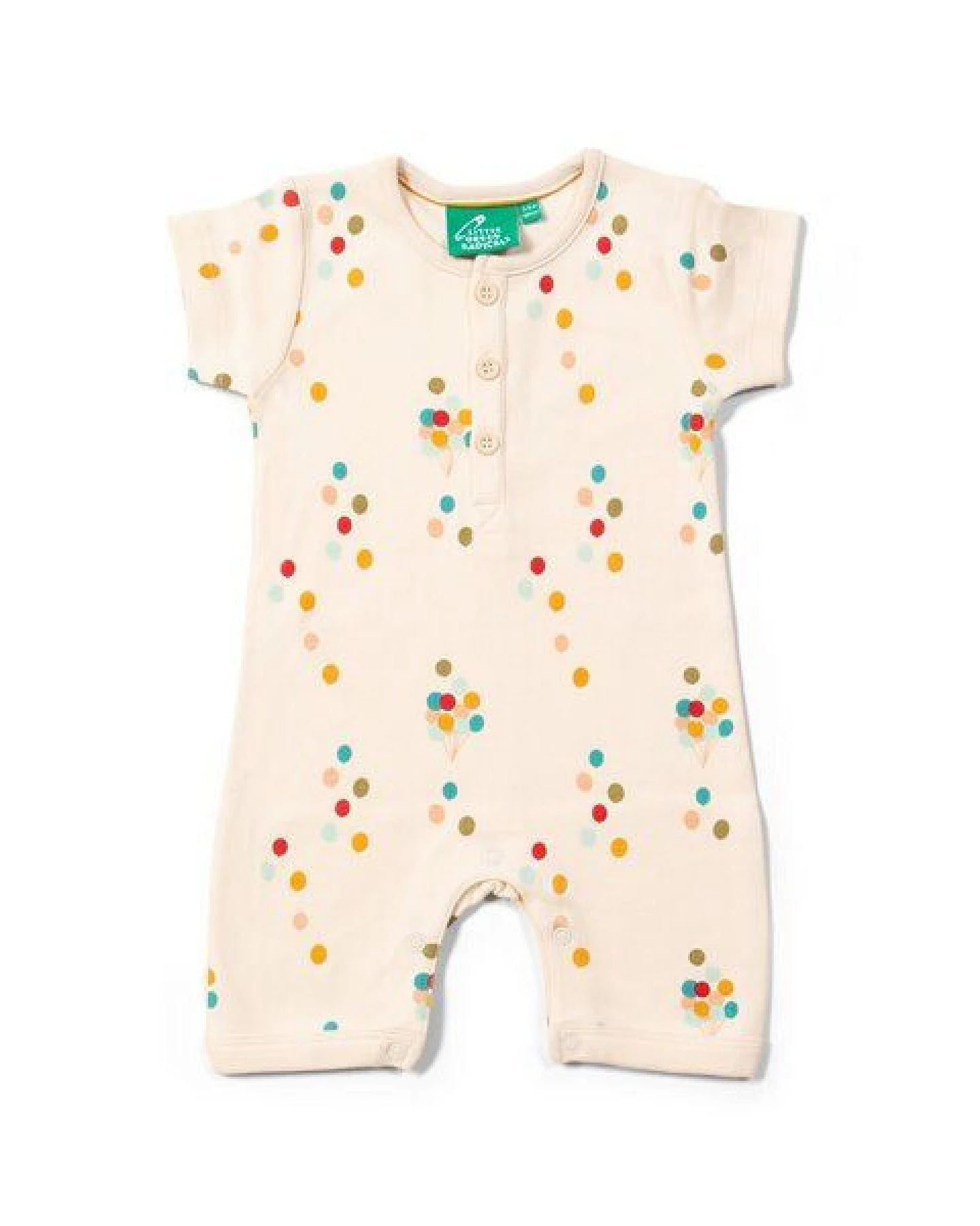 Little Green Radicals Baby Sommerstrampler mit Ballondruck – Fairtrade & GOTS-zertifiziert – Ansicht 2