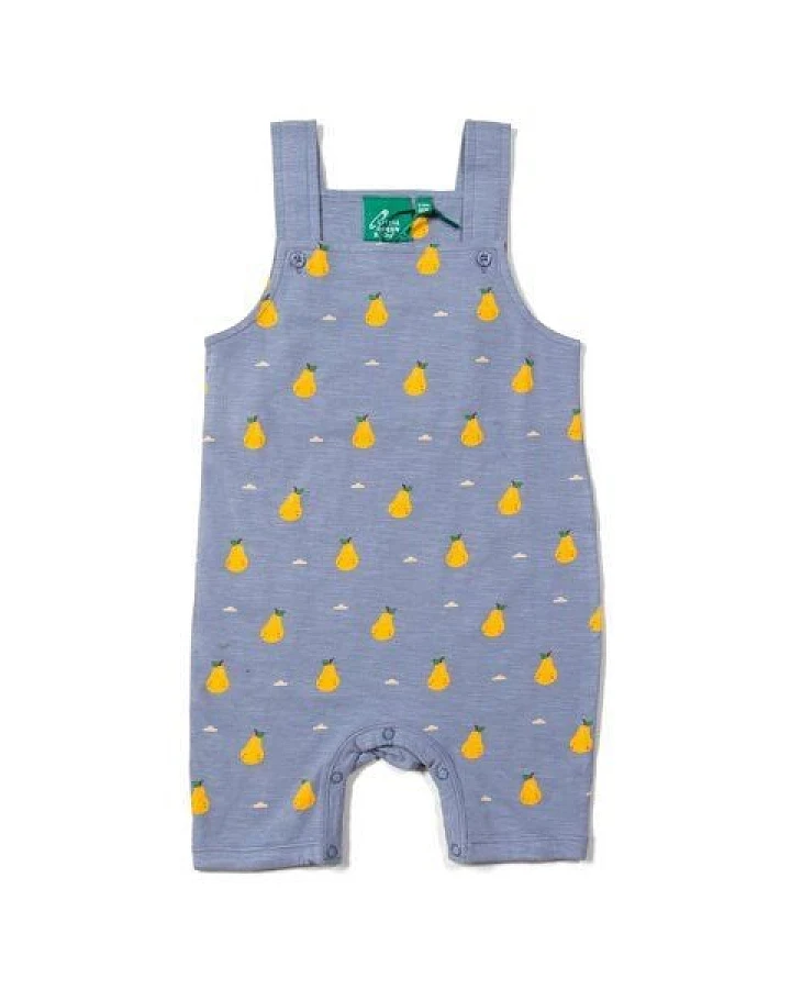 Little Green Radicals Baby Sommer-Latzhose mit Birnenaufdruck – Fairtrade & GOTS