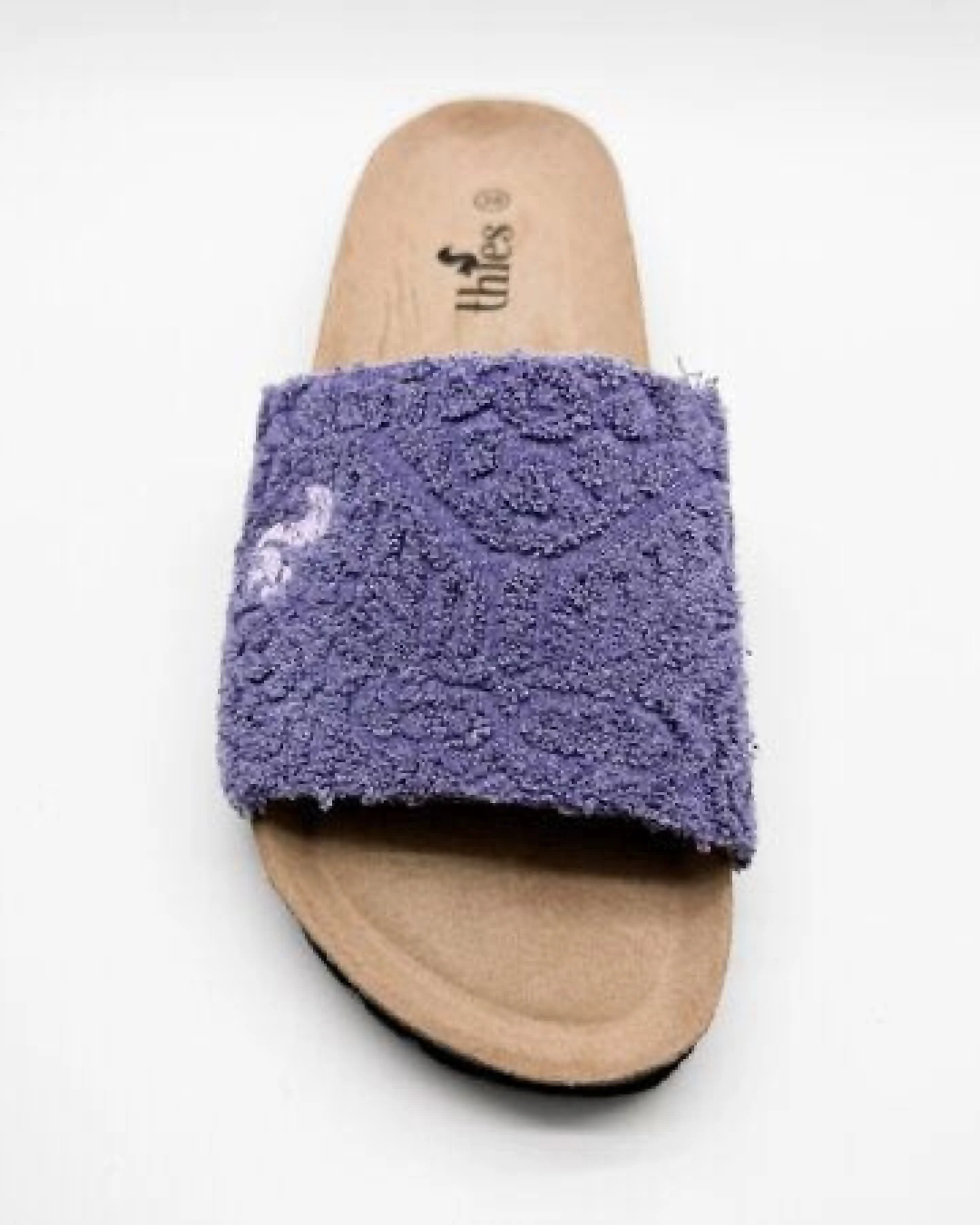 Vegane "thies ® Eco Bio Terry Slide" Sandale aus Bio-Baumwolle Frottee – Ansicht 3