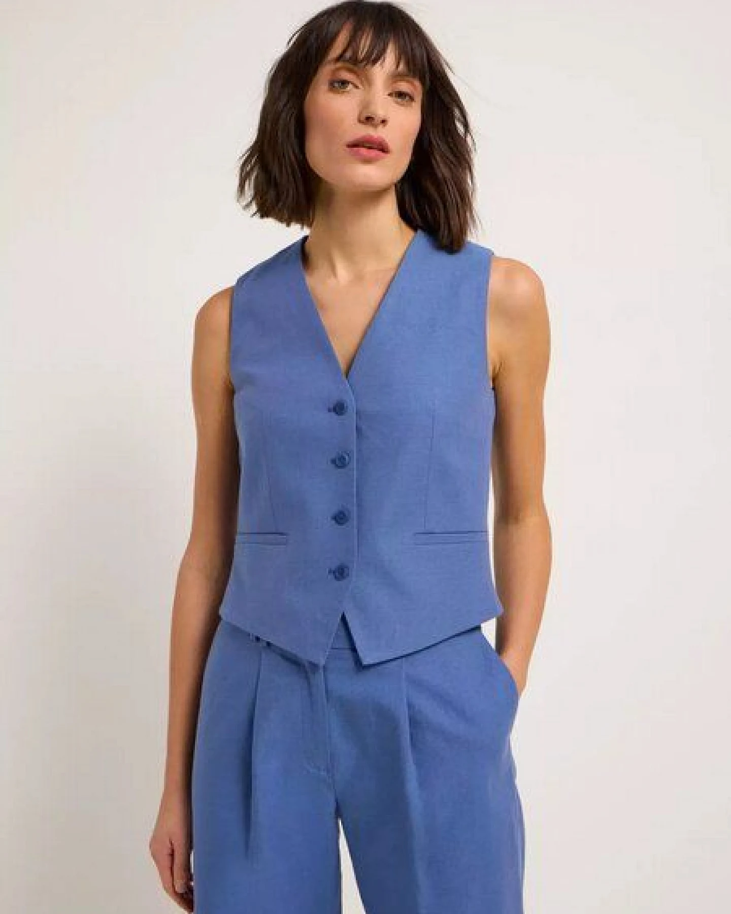 Lanius - Weste aus Bio-Baumwolle, Leinen und TENCEL Modal – Ansicht 2