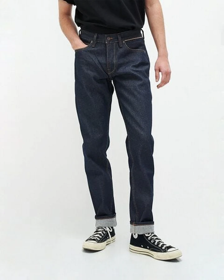 Kuyichi Jim Regular Slim Tapered - orange selvedge-