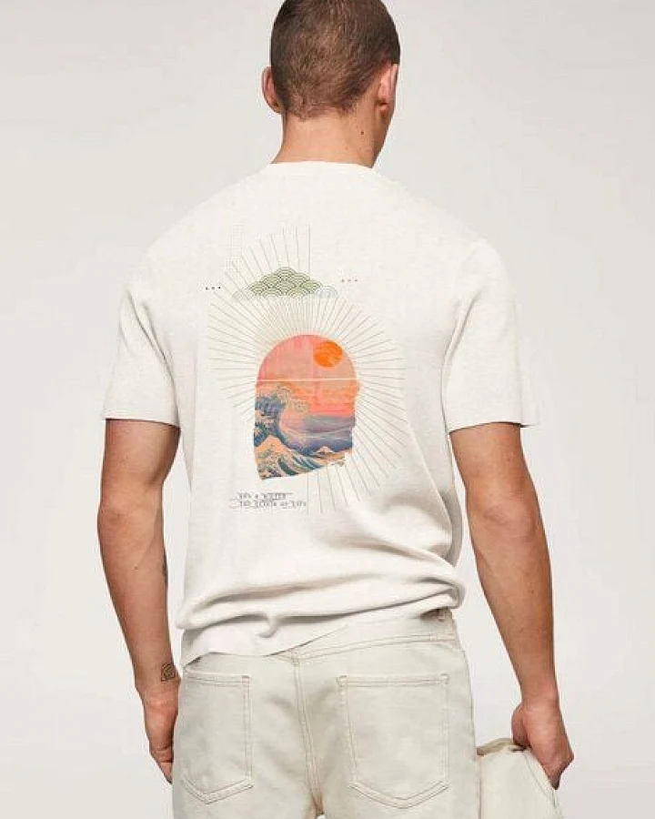 Kultgut Artdesign - Shirt aus recycelter Biobaumwolle / Sun & Water
