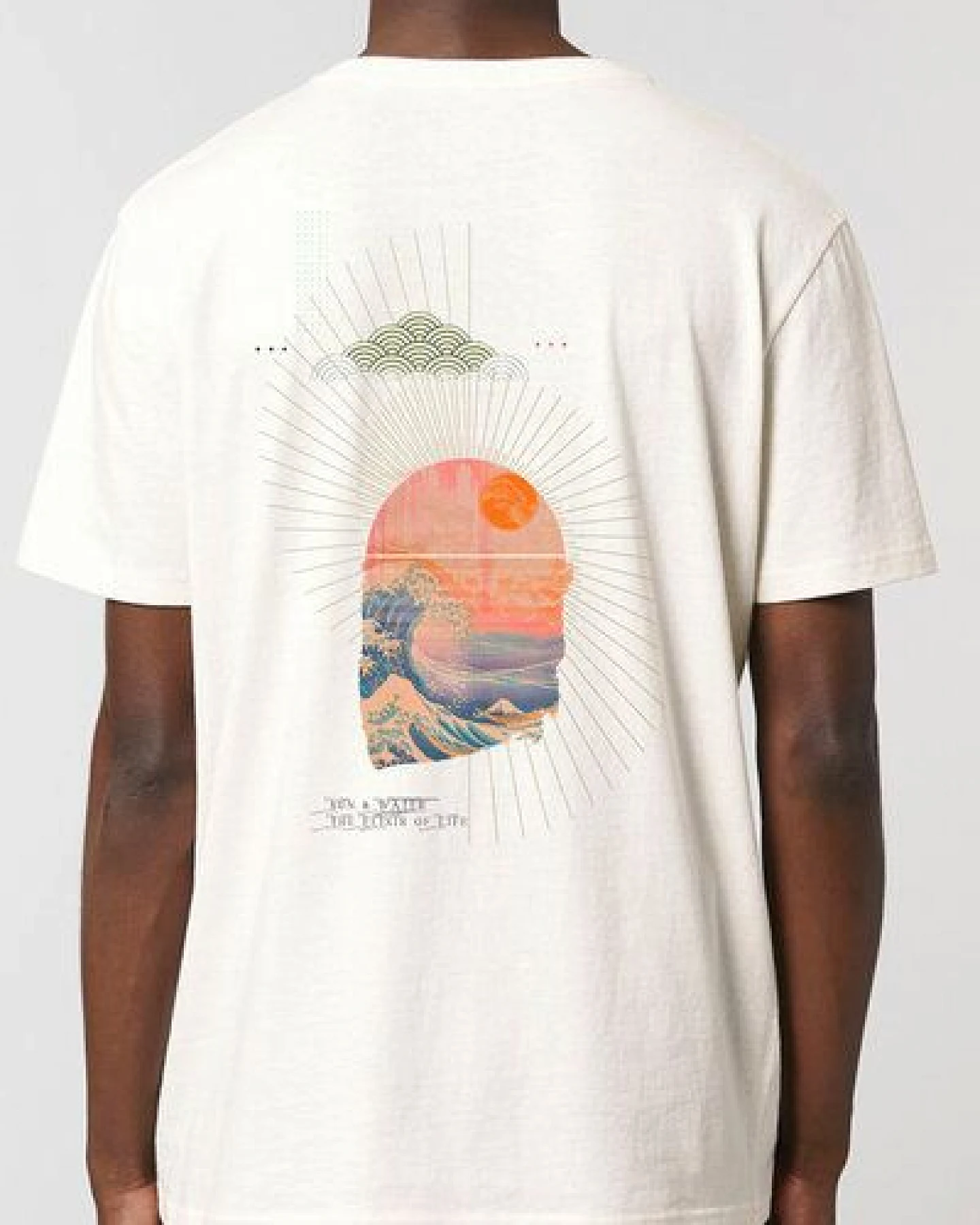 Kultgut Artdesign - Shirt aus recycelter Biobaumwolle / Sun & Water – Ansicht 2