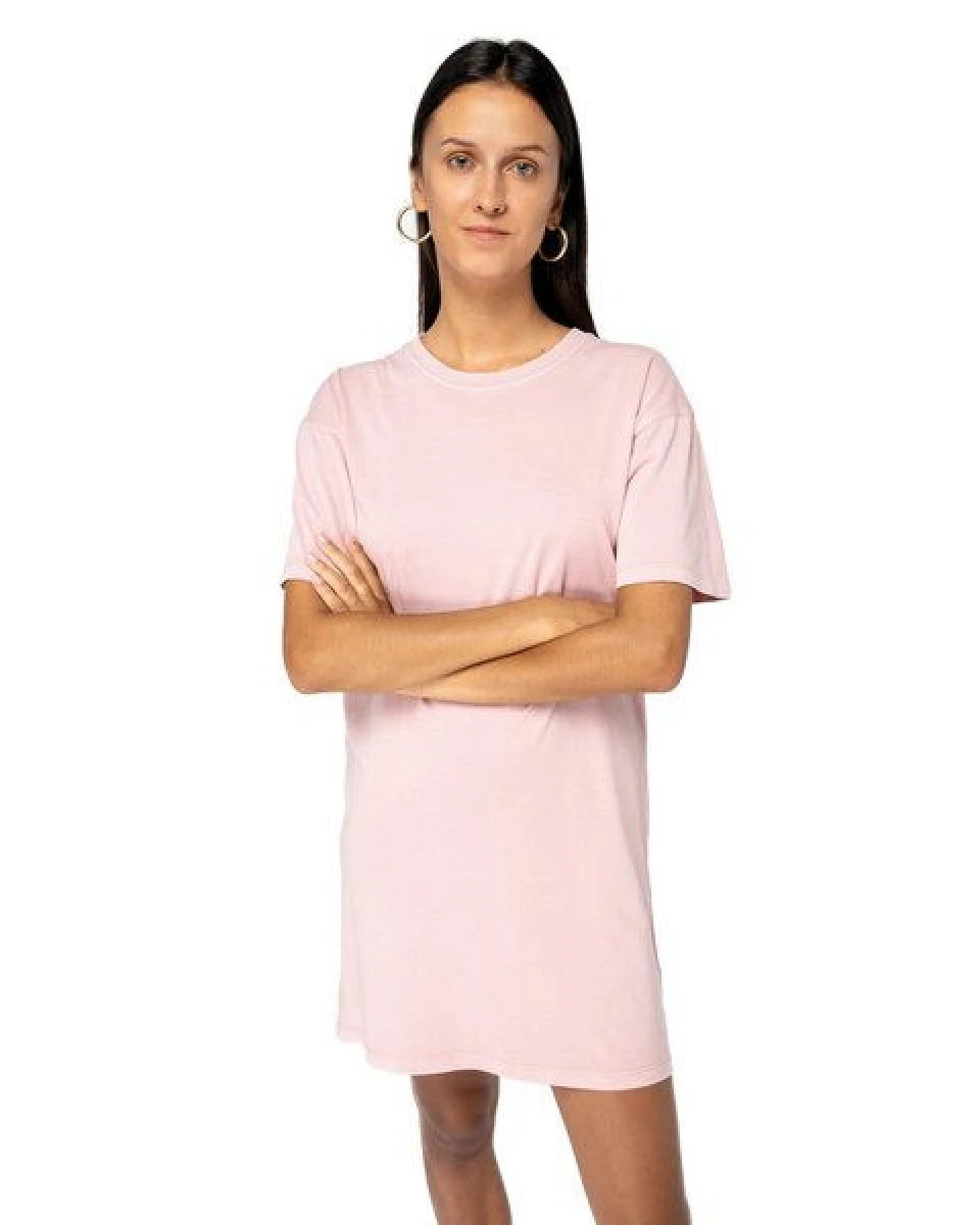 YTWOO Ausgewaschenes Damen T-Shirt Kleid aus 100% Bio-Baumwolle – Ansicht 2
