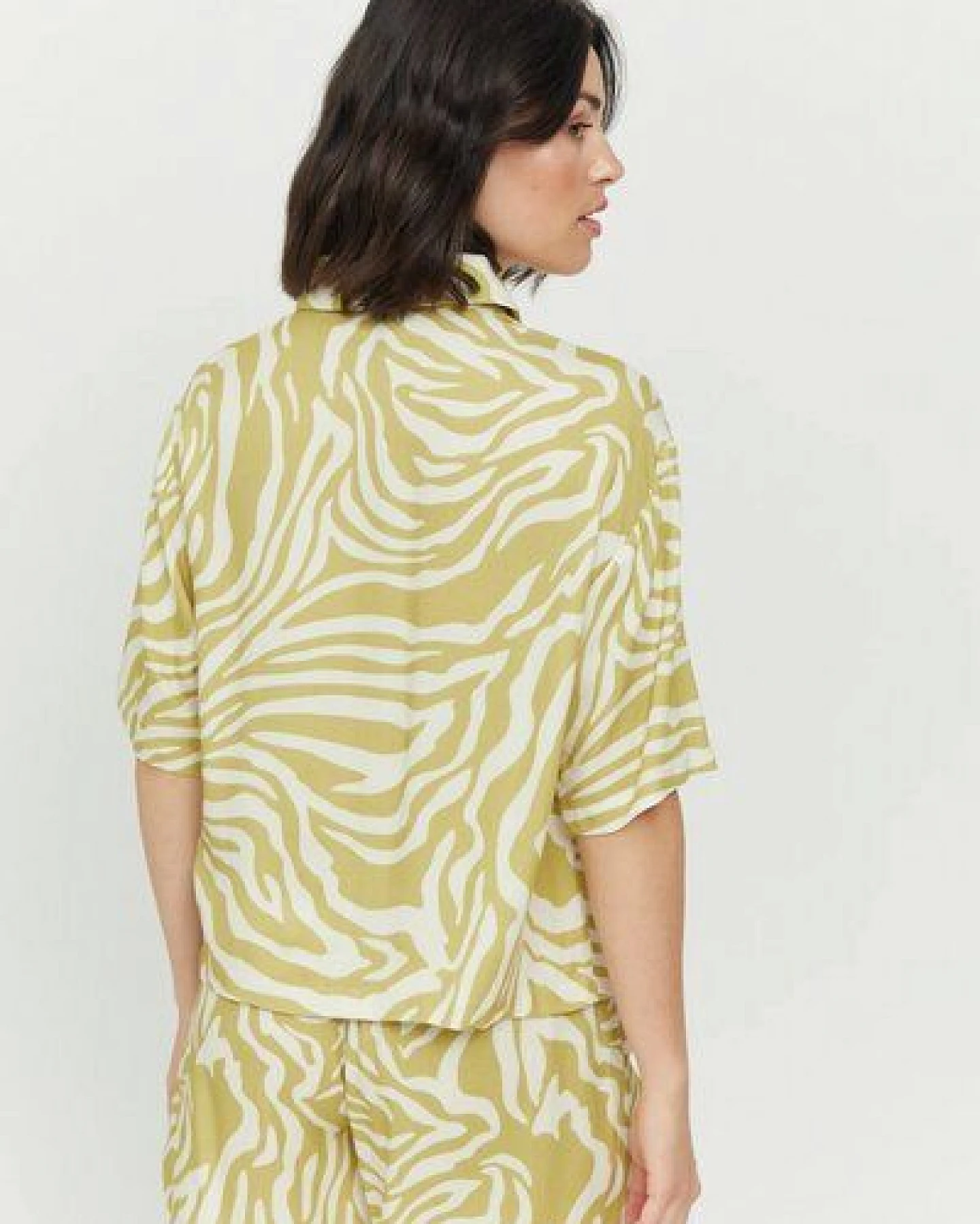 Mazine Hemdbluse - Roja Print Blouse - Celery Green – Ansicht 2