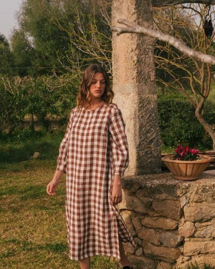 AmourLinen Langes Leinenkleid Amalia
