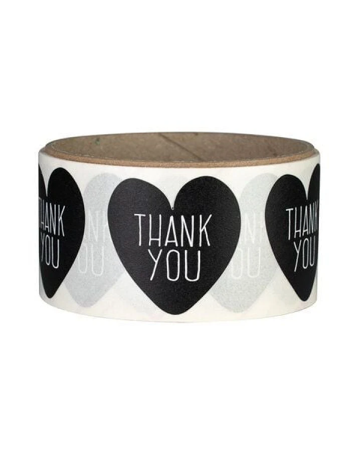 Fines Papeterie 50 Sticker * Thank you * verschiedene Motive * 4cm rund * auf Rolle * Naturpapier