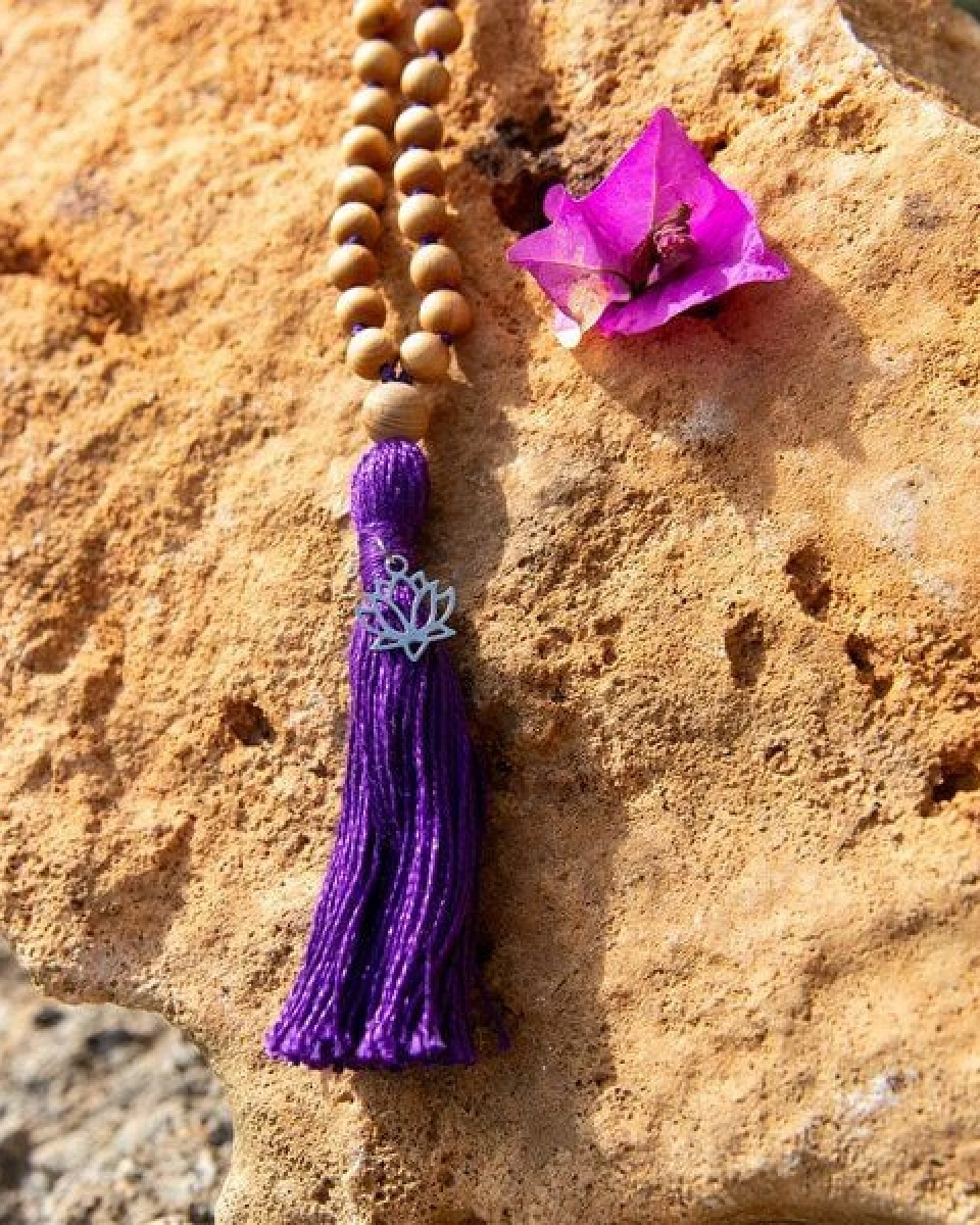 Divasya Mala Kette "Rise & Shine" aus 108 Perlen geknotet – Ansicht 4