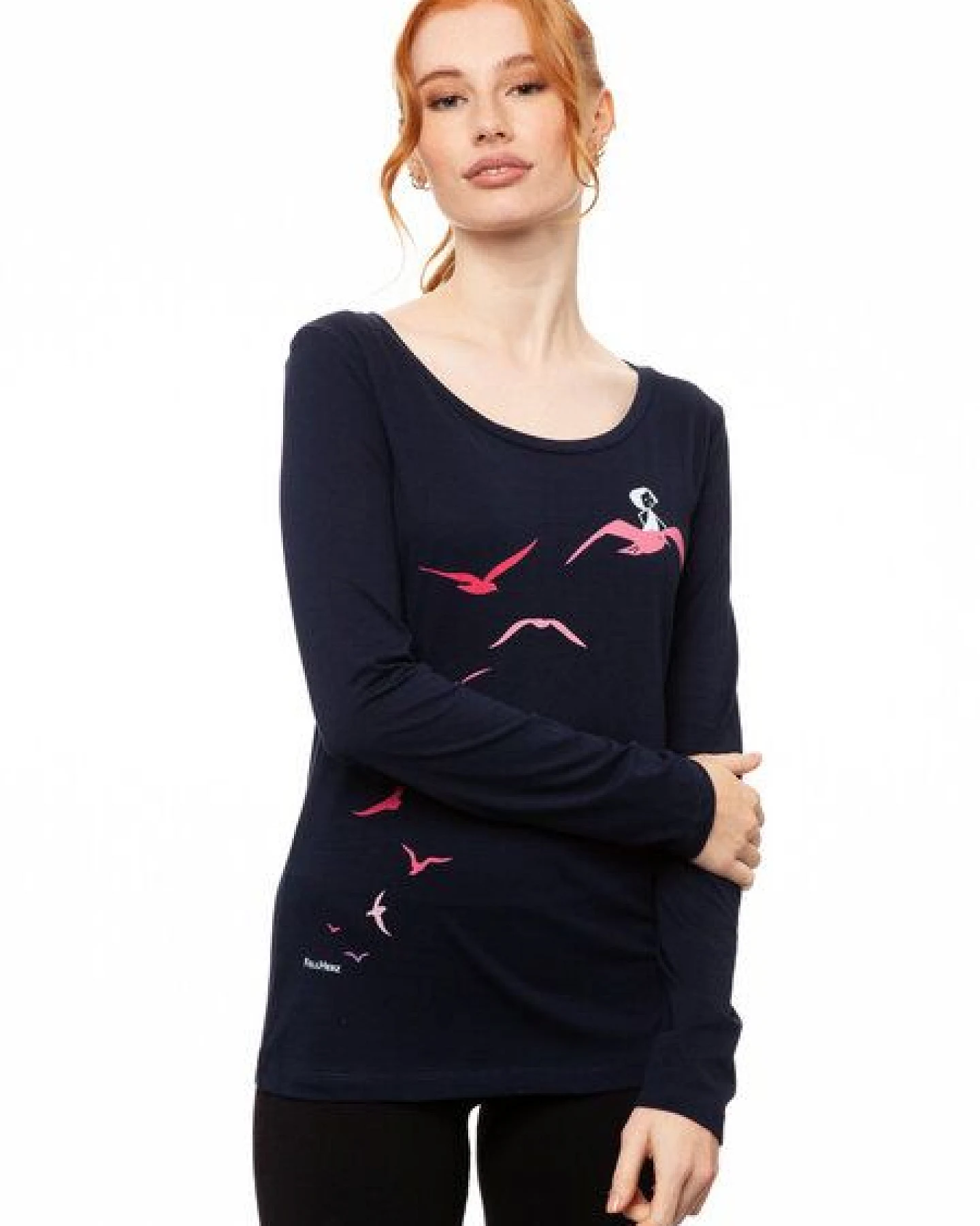 FellHerz Damen Longsleeve Möwenflug Girl Bio Fair & Vegan – Ansicht 2