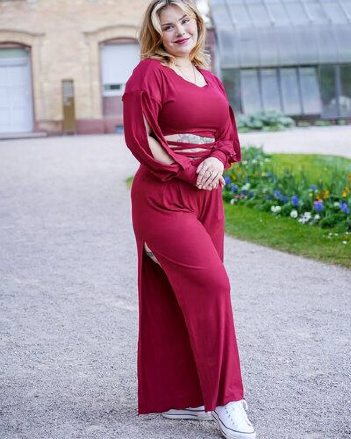 Vivien Joy High Waist Hose mit Schlitz - Farrah Comfy Pants mit Schlitz – Ansicht 2