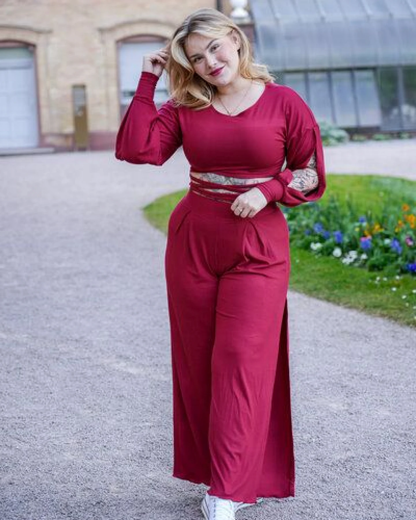 Vivien Joy High Waist Hose mit Schlitz - Farrah Comfy Pants mit Schlitz – Ansicht 3