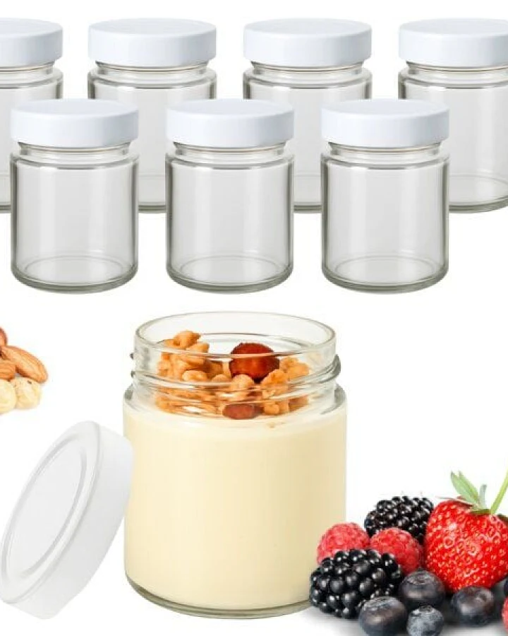 mikken 6er Dessertglas 212 ml Joghurtgläser mit Schraubdeckel