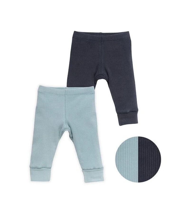 People Wear Organic Leggings, 2er Pack, uni blau und dunkelblau, Bio-Baumwolle