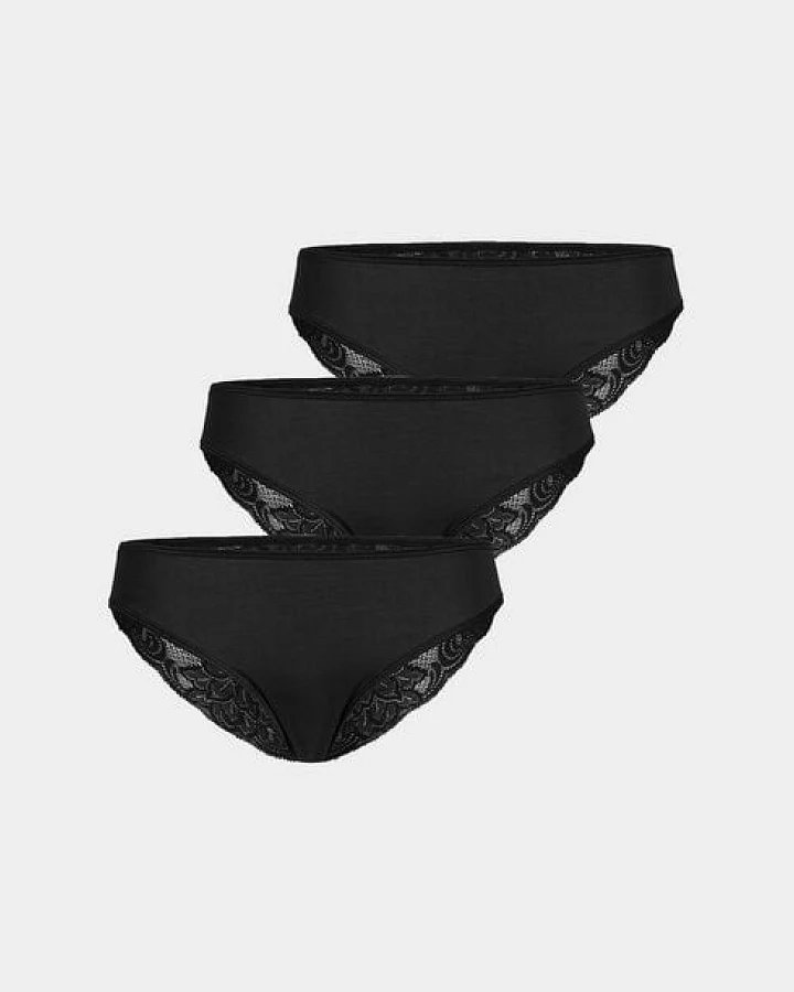 erlich textil Sophie im 3er Pack Slip mit Spitze aus weichem Modal, made in Europe