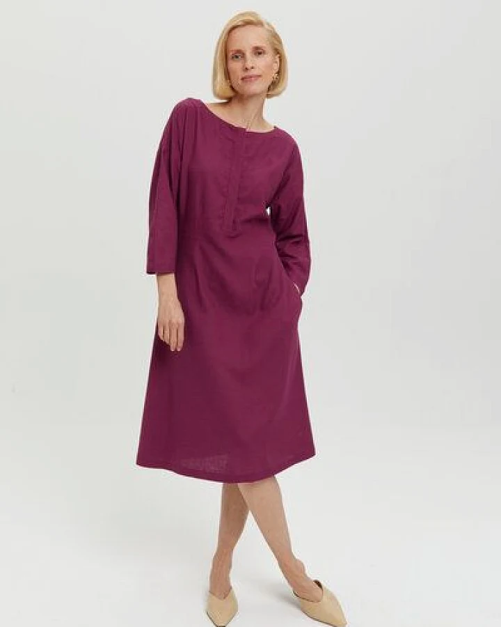 AYANI Lusin Midikleid aus Leinen & ECOVERO