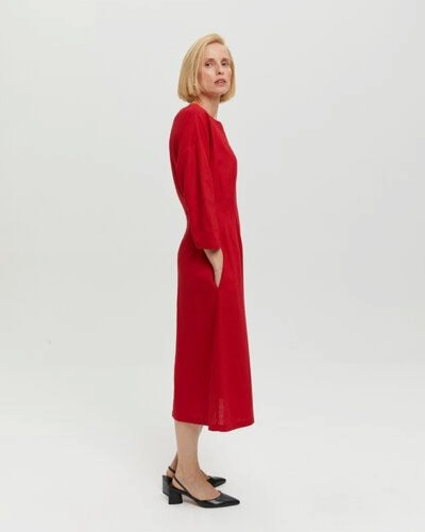 AYANI Lusin Midikleid aus Leinen & ECOVERO – Ansicht 4