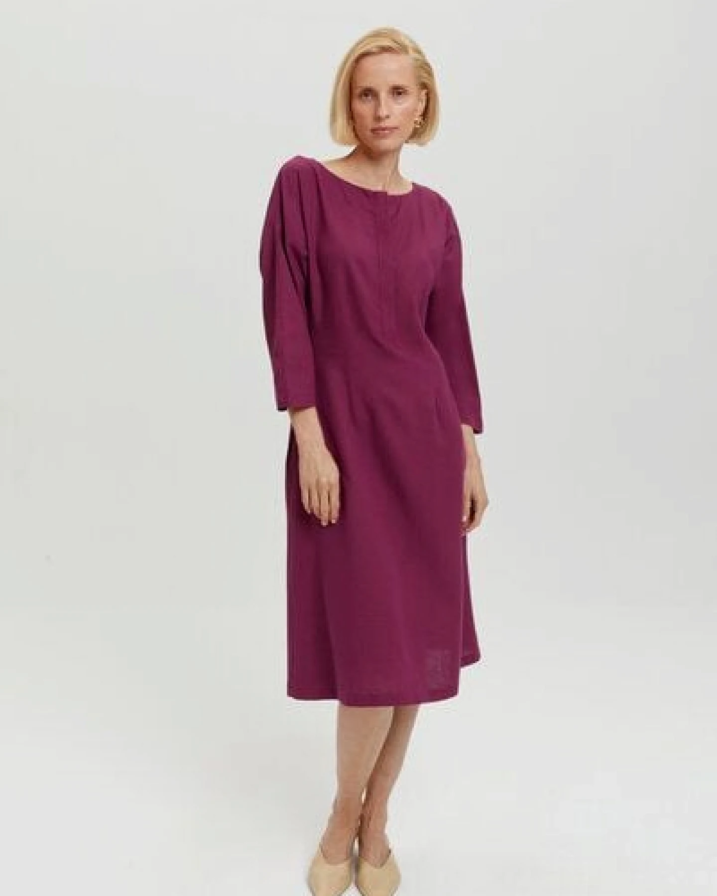 AYANI Lusin Midikleid aus Leinen & ECOVERO – Ansicht 3