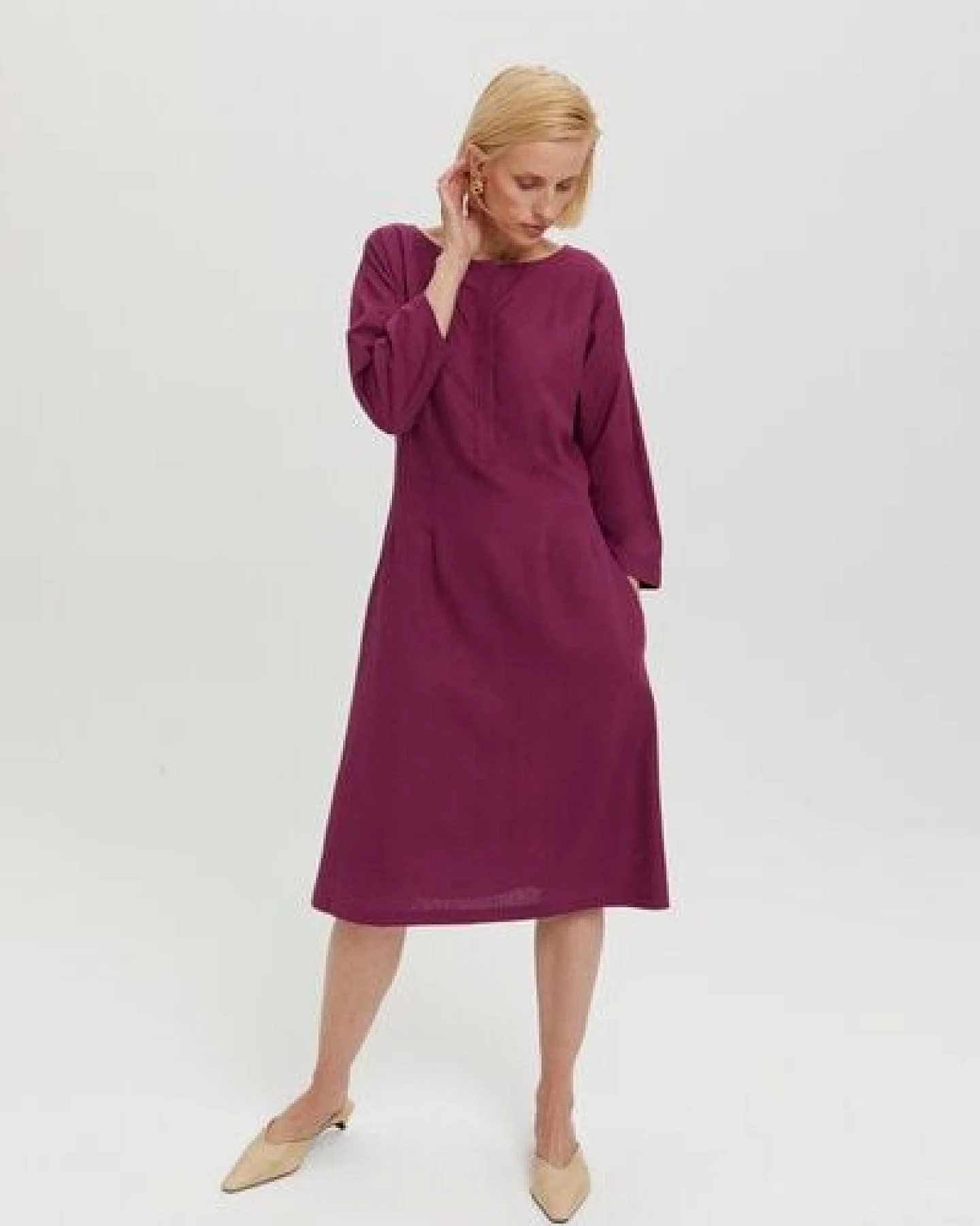 AYANI Lusin Midikleid aus Leinen & ECOVERO – Ansicht 4