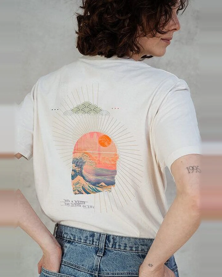 Kultgut Biofair -Artdesign - Shirt aus recycelter Biobaumwolle / Sun & Water