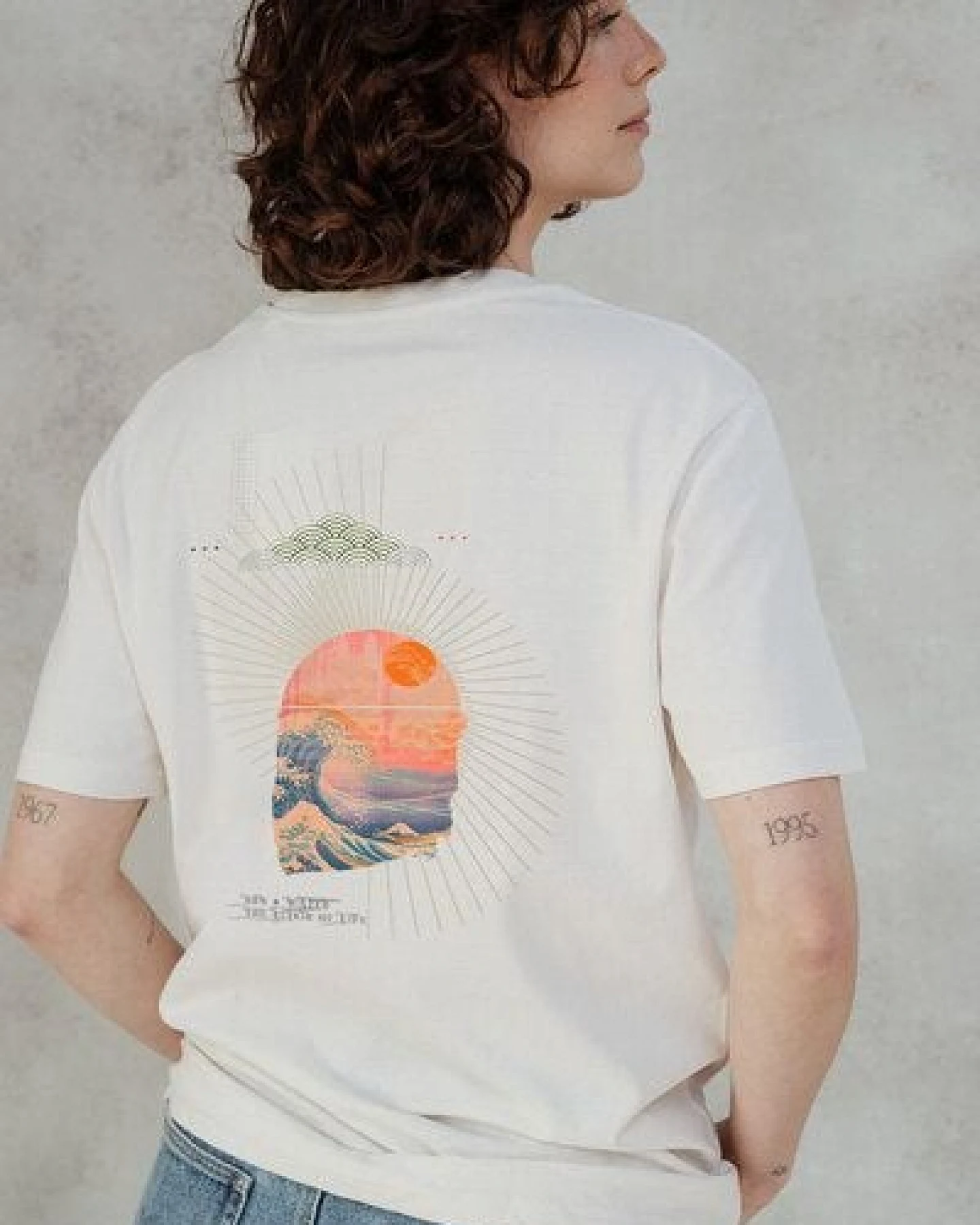Kultgut Biofair -Artdesign - Shirt aus recycelter Biobaumwolle / Sun & Water – Ansicht 2