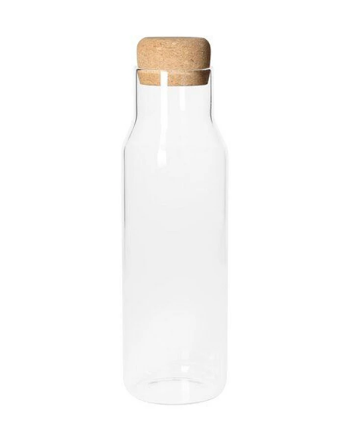 elasto Glaskaraffe "Pour" 1,1 l - Eleganter Krug mit Korkverschluss