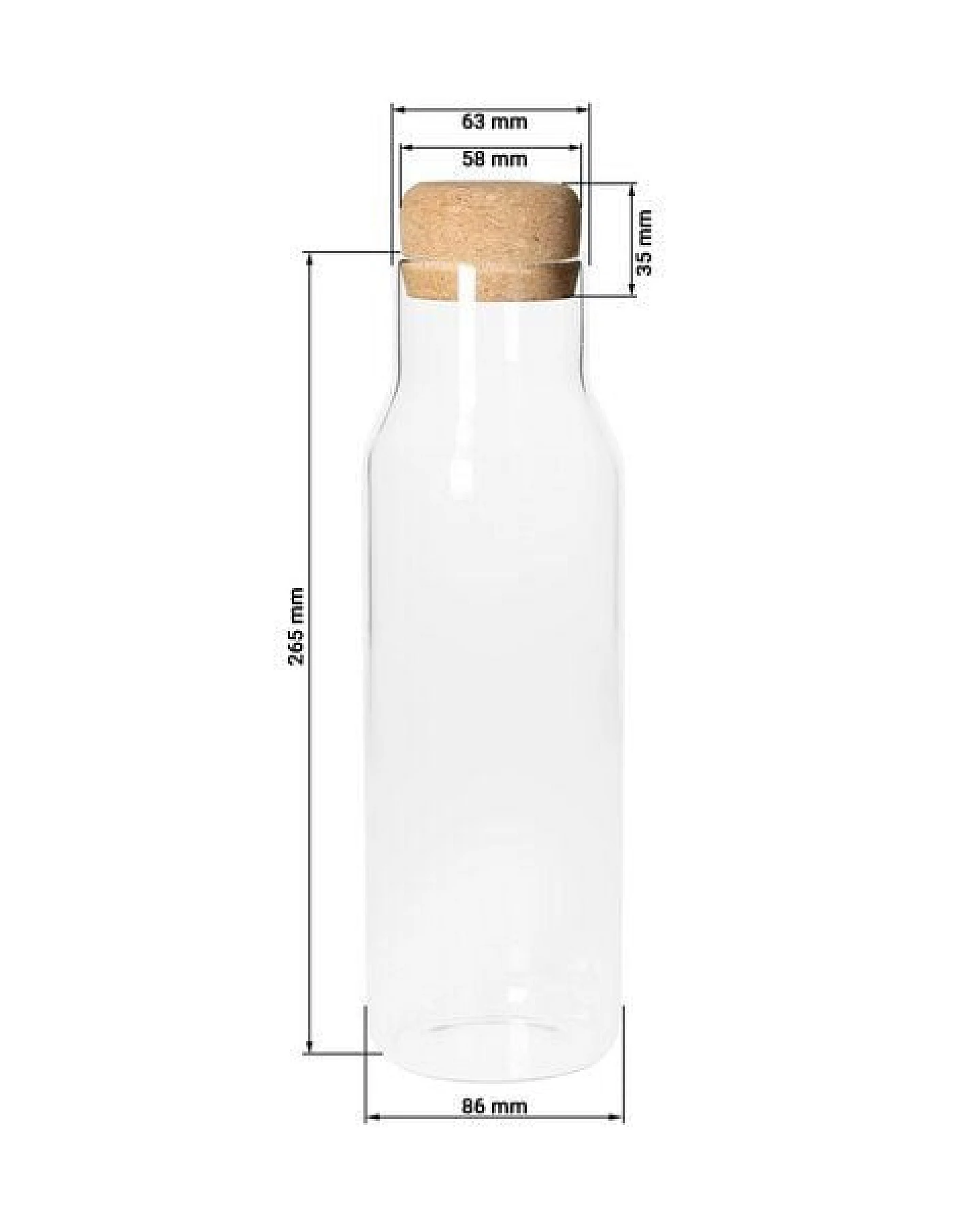 elasto Glaskaraffe "Pour" 1,1 l - Eleganter Krug mit Korkverschluss – Ansicht 4