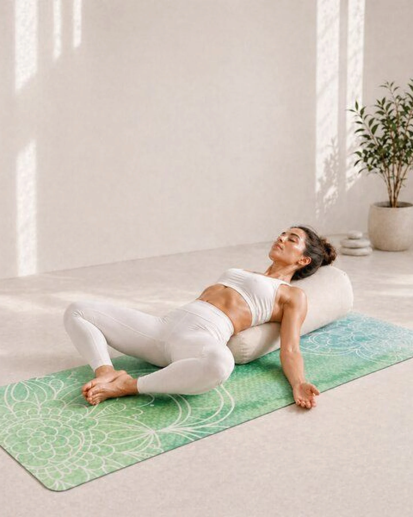 Yosana Yin Yogamatte Naturkautschuk - Aktionsset (4-Teilig) – Ansicht 2