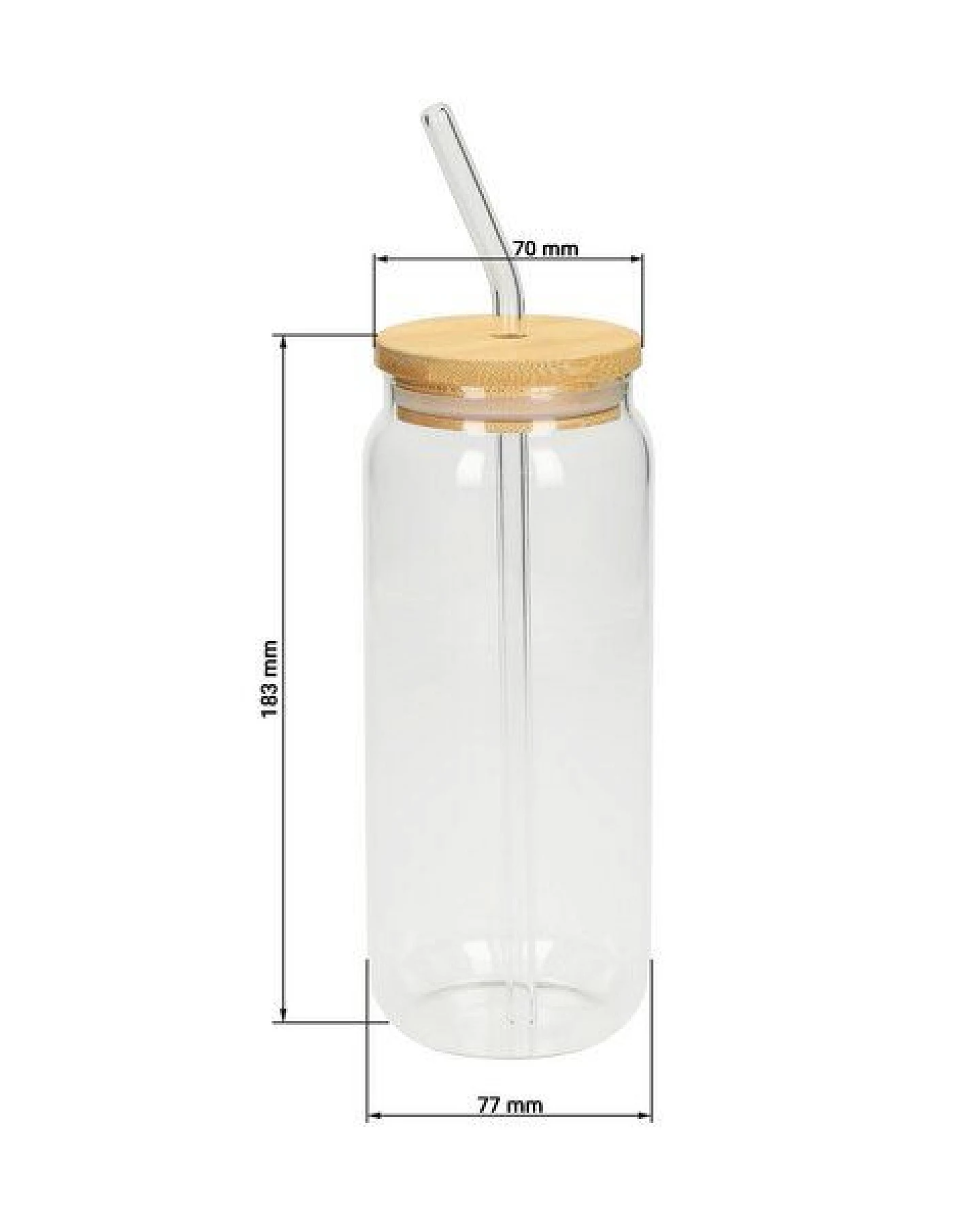 elasto Trinkglas "Tropical" - Strohhalm & Bürste - Bambusdeckel auslaufsicher – Ansicht 3