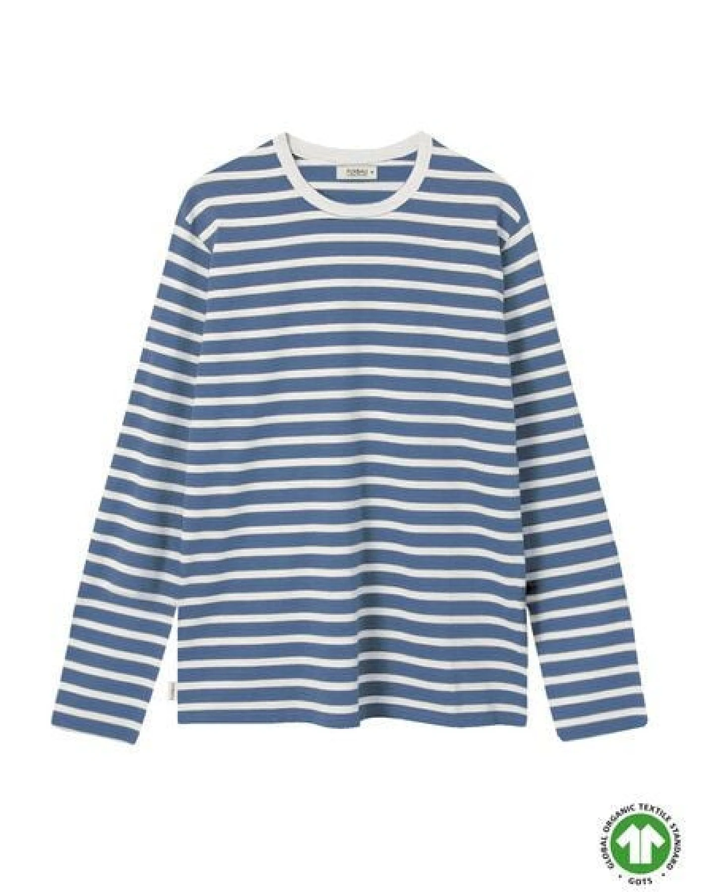 FUXBAU Frauen Streifen Longsleeve - creme grün, bordeaux, blau oder senf – Ansicht 2