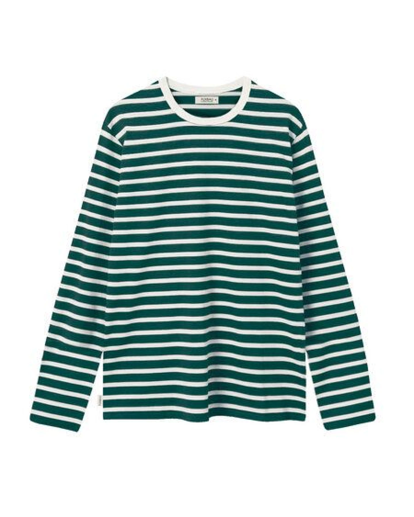 FUXBAU Frauen Streifen Longsleeve - creme grün, bordeaux, blau oder senf – Ansicht 2