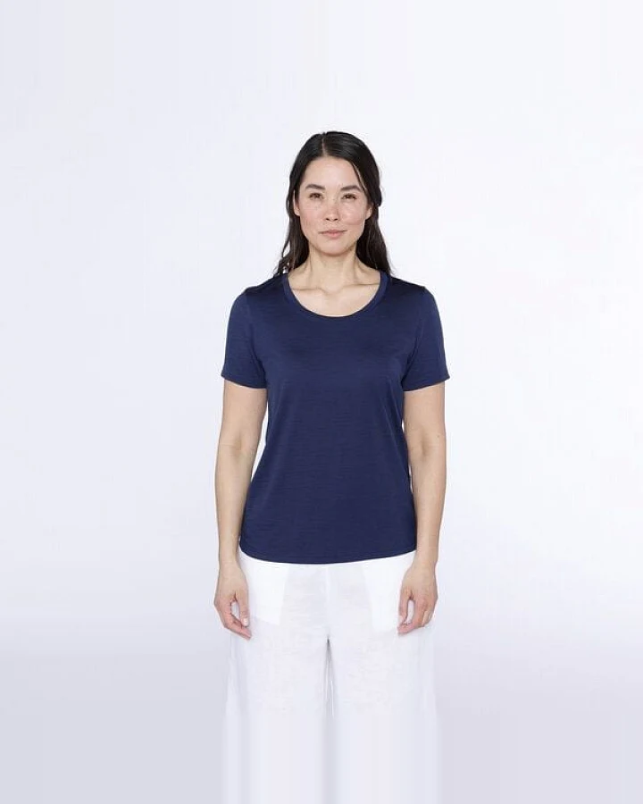 Kaipara - Merino Sportswear URBAN Merino Shirt Damen Kurzarm Regular 150 weiter Ausschnitt