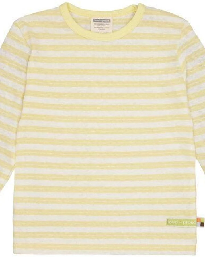 loud + proud Babys & Kinder Shirt Streifen mit Leinen, GOTS-zertifiziert