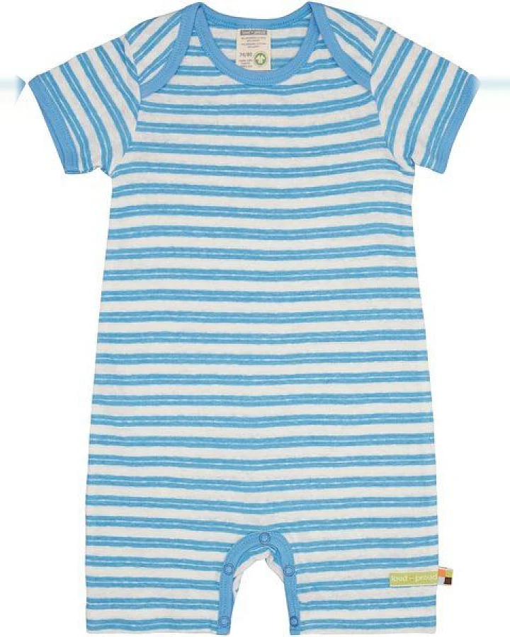loud + proud Babys & Kinder Spieler Streifen mit Leinen, GOTS-zertifiziert