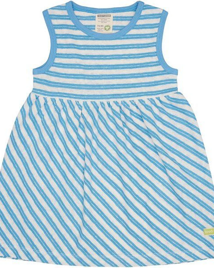 loud + proud Babys & Kinder Kleid Streifen mit Leinen, GOTS-zertifiziert